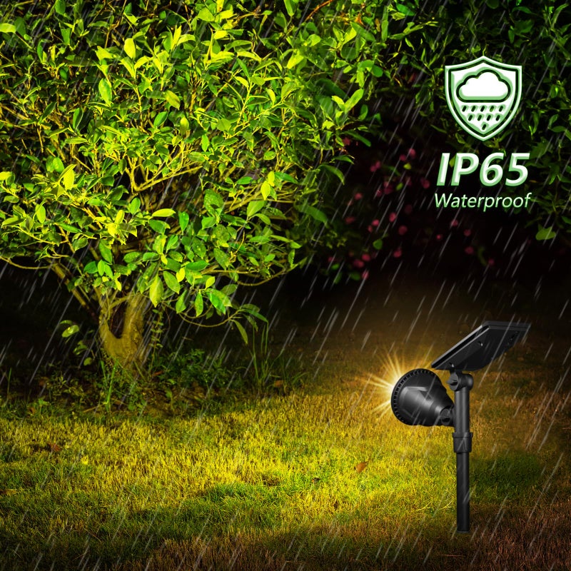 JSOT 600 Lumen Bright Solar Lights Outdoor Waterproof,Solar Powered Landscape Spotlights Solar Walkway Lighting for Backyard Garden Pathway Driveway Path Wall Patio Decor Warm White 4 Pack - Image 3
